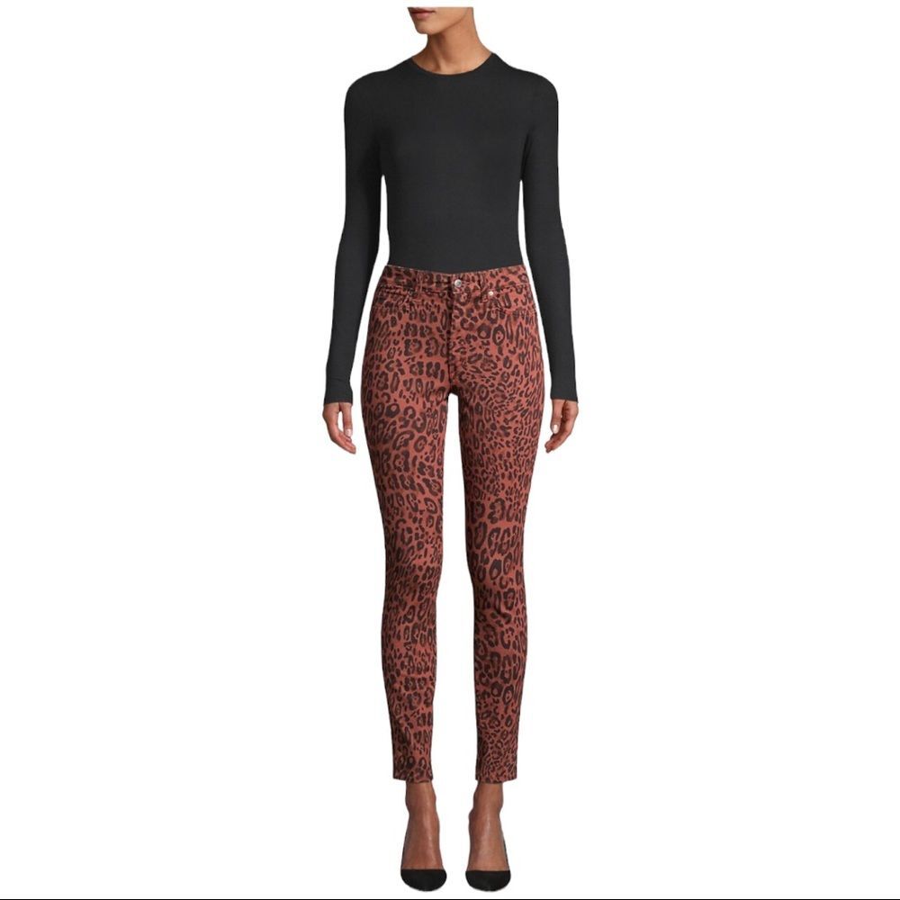 JOE'S JEANS The Charlie High Rise Skinny Ankle Twisted Leopard Sequoia Animal 30 - Picture 7 of 16
